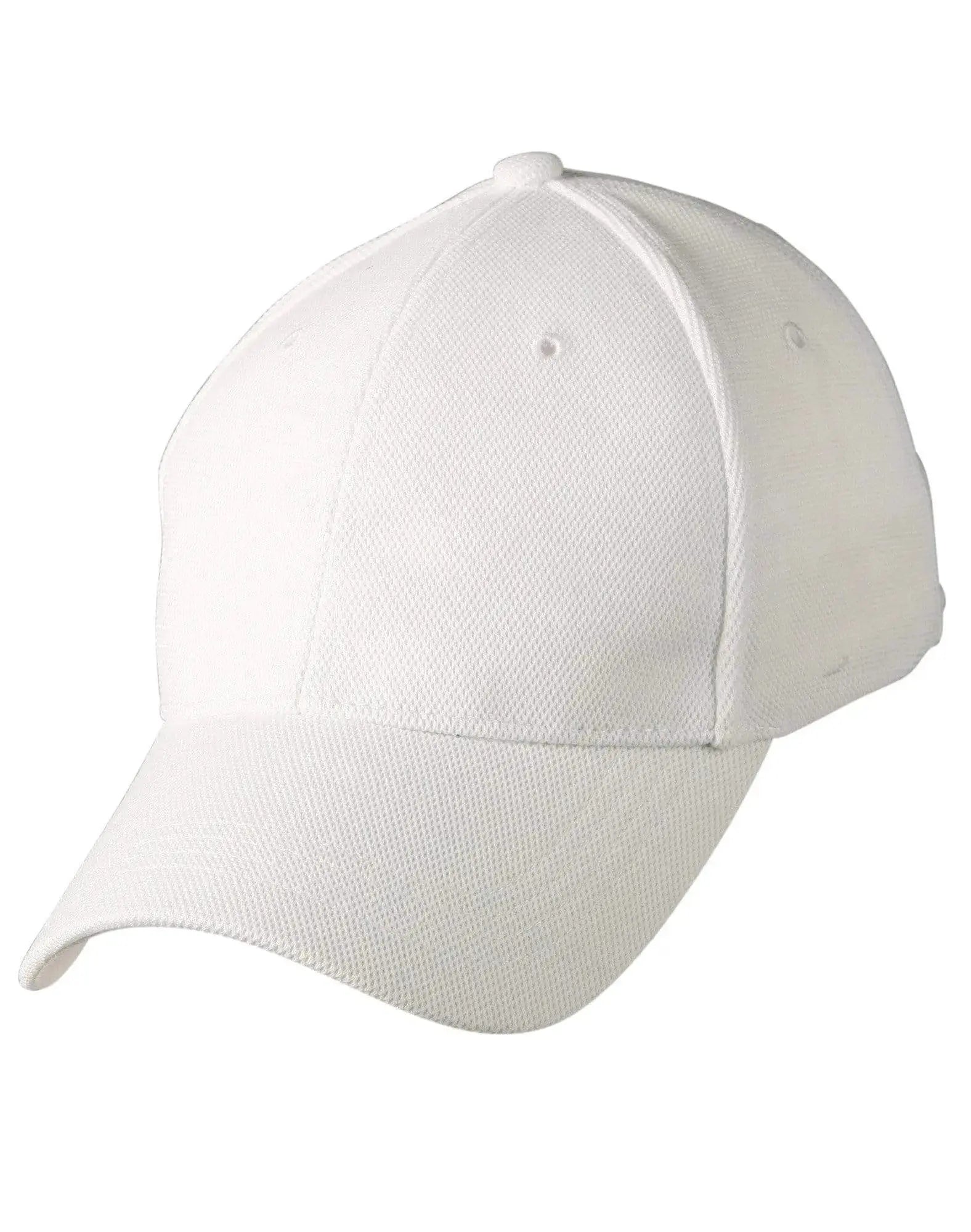 Pique Mesh Cap CH77 Active Wear Australian Industrial Wear White One size